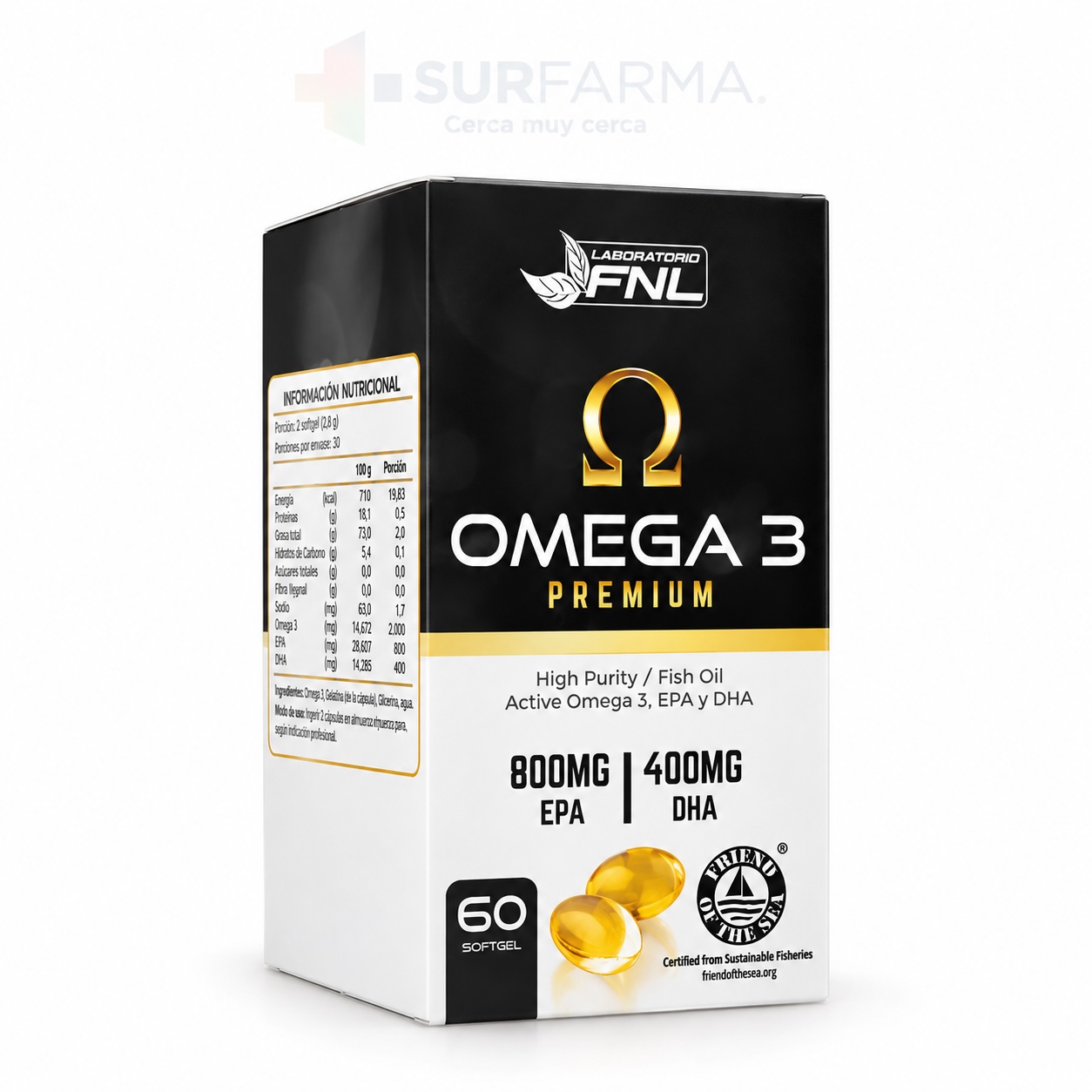 Omega 3 premium 800 mg epa/400 mg dha 60 softgel fnl