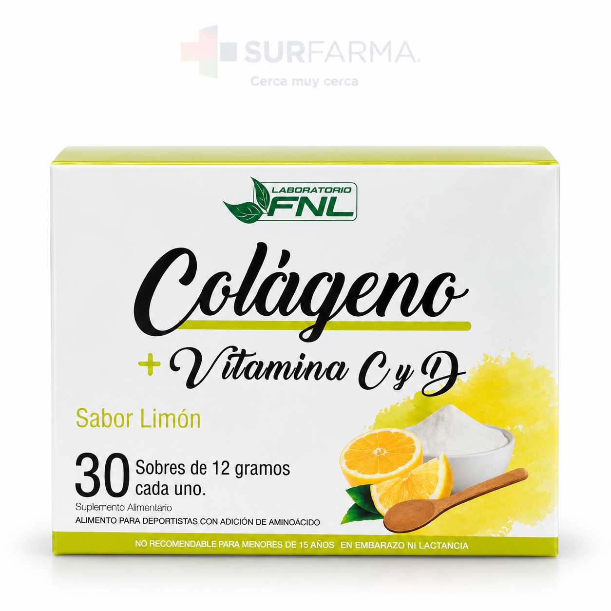 Colágeno limón+Vitamina C+D x30 sobres 12 g Fnl